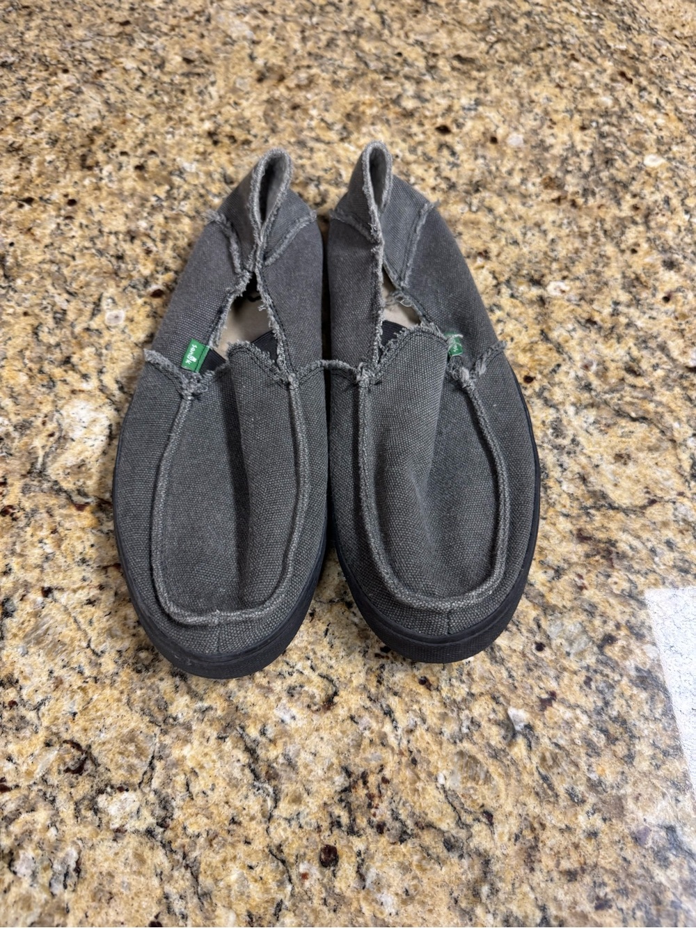 Sanuk Men's Dark Gray Canvas Slip-Ons